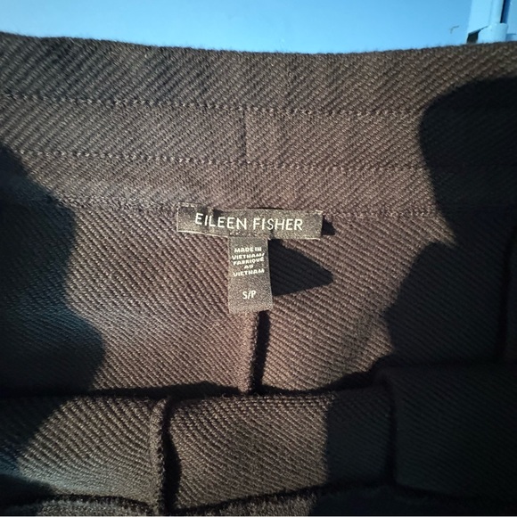 Eileen Fisher Black Organic-Cotton Twill Knit Slouchy Ankle Pants S - Picture 9 of 10